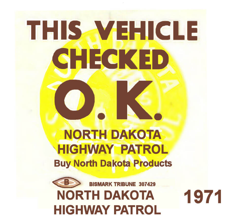 (image for) 1971 North Dakota INSPECTION Sticker